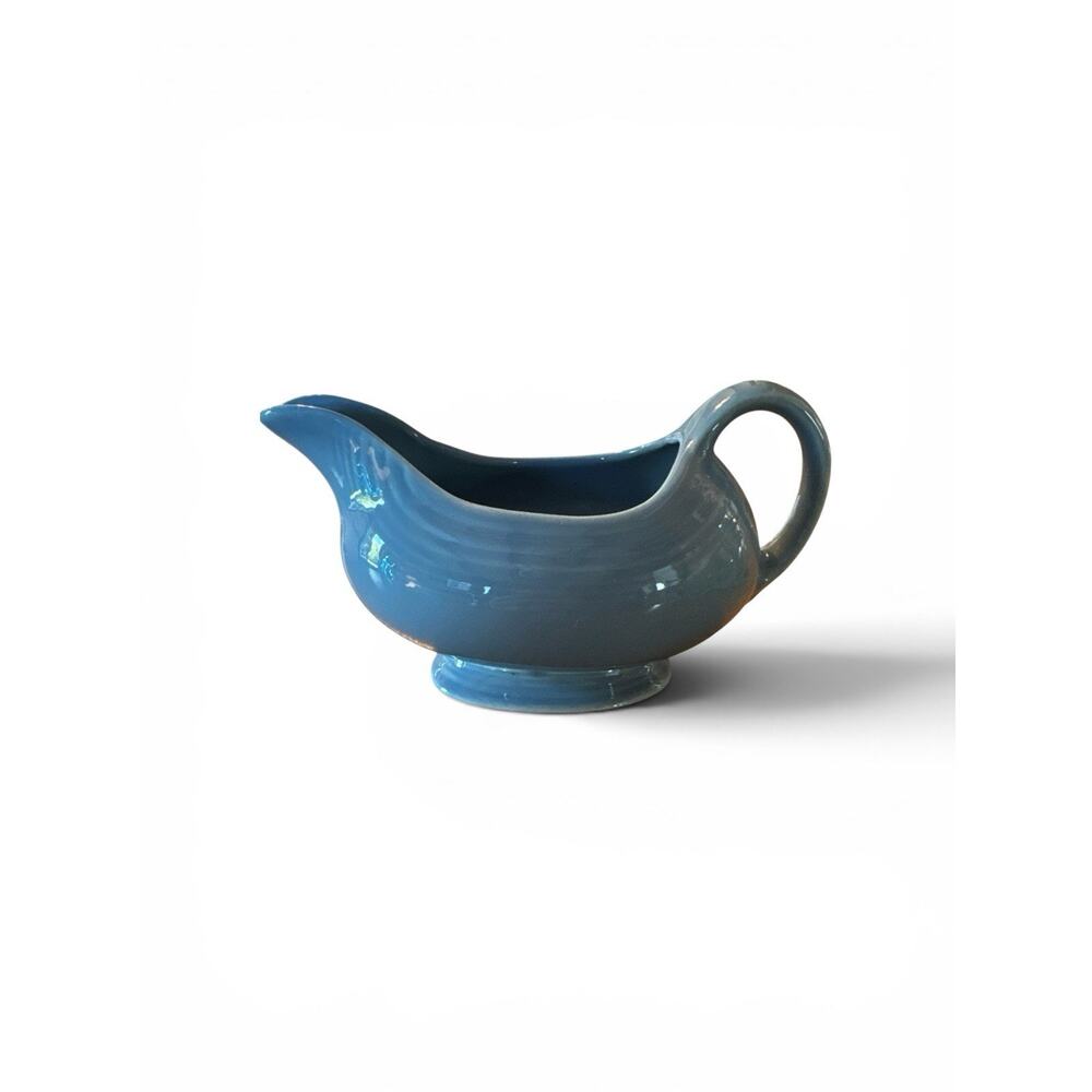 Vintage Fiestaware Periwinkle Blue Gravy Boat Sauce Pitcher Homer Laughlin